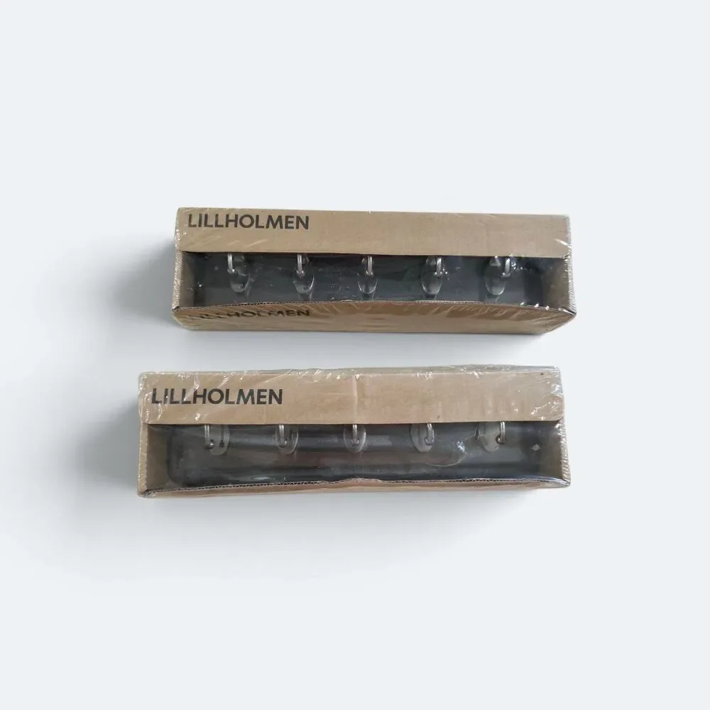 Vintage IKEA Lillholmen Hook Racks New In Box Brushed Stainless Set Of 2
